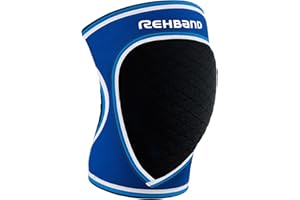Rehband Genouillères Rembourré pour le handball et le volleyball Genouillères - confortables et près du corps, protègent l'articulation du genou, Couleur:Bleu, Taille:M