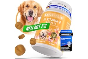 NatiVivo K1 Vitamin B Komplex Hund – hochdosierte Hunde Vitamine mit Vitamin B1, B12 & Folsäure Vitamine für Hunde 120 Premium Tabletten Made in Germany