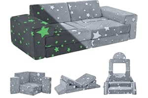 MeMoreCool Divano da gioco per bambini, 12 pezzi, in gommapiuma, morbido, divano da gioco, un emozionante parco giochi al coperto per la cameretta dei bambini, angolo di coccole, ideale per bambini,