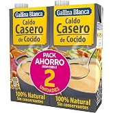 White Chicken Broth 100% Natural Homemade Cooked 1L, Pack of 2 | No preservatives, gluten free, low fat