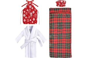 TECHEEL Accessori Elfo Natale Vestiti Elfo Natale Bambole Elfo Vestiti Elfo Miniatura Natale Vestiti Elfo Bambole Vestiti Regalo di Natale per bambini Bambola Elfo Mini Costume Accessori