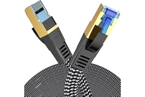 3BAO Cat 8 LAN Kabel 5m, 40Gbps Netzwerkkabel geflochtenes Ethernet Kabel 2000MHz Hochgeschwindigkeits S/FTP RJ45 POE Gigabit Vergoldeter Patchkabel für PS5/4, Steam Deck,Xbox,Router, Modem TV Laptop