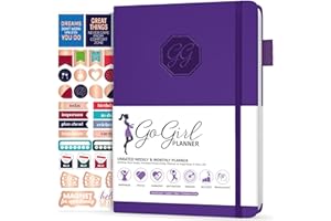 GoGirl Planner and Organizer for Women – Compact Weekly Planner, Goals Journal & Agenda to Improve Time Management & Productivity (Purple)