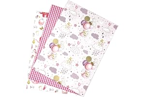 ARKRAFT Papier cadeau XXL 90 x 65 cm cadeau de naissance baptême bébé (NF)