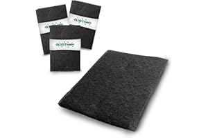 DETERMONDO Filtro Cappa Cucina Universale, 3 Pezzi, 40x80 cm, Nero, 100% Poliestere, Lavabile a Mano, Tagliabile, Inodore, Atossico, Ecologico, Made in Italy, Facile da Installare