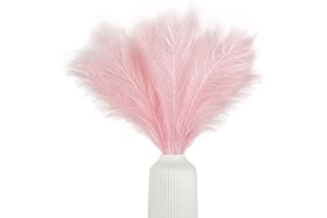 NINA-MARIA'S DEKO GOLD Sztuczna trawa pampasowa, kolor rózowy, 5 lodyg, dlugosc 55 cm, do salonu, sztuczne kwiaty do sypialni, na wesele, dekoracja boho