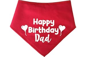 Spoilt Rotten Pets Red 'Happy Birthday Dad ' Dog Bandana Birthday Card From The Dog (Size 1 Miniature Dogs, Dachshunds & Cats)
