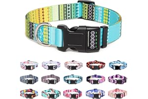 Suredoo Collare per Cani, Nylon Morbido Regolabile Collari per Cani, Gatti, Cuccioli di Taglia Piccola Media Grande (S, Giallo)