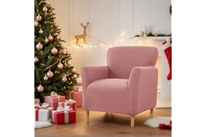 LiveGo Stretch Banquet Armchair Slipcover, Knit Chair Covers with Arms, Non-Slip Waterproof Chair Slipcover for Living Room, Office, Reception, and Pet-Friendly Furniture Protector (Pink)