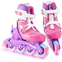 Pattini In Linea Regolabili Per Bambini - 4 Taglie, Rosso/Viola, Con Protezione Caviglia - Foto 8