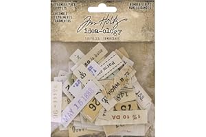ADVANTUS Tim Holtz Tiras numéricas de Ephemera Snippets Manualidades de Papel, Multicolor