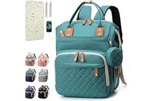 SHITIESHOU Sac à dos à langer pour bébé fille garçon sac à langer pour papa maman avec coussinet, 16 poches