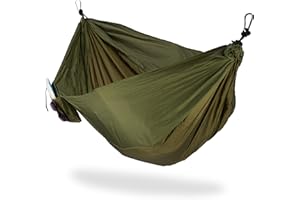 Relaxdays Hamaca Colgante Ultraligera para 2 Personas hasta 200 kg, Nailon, Verde Oscuro