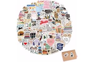 LINXINS 100PCS Book Stickers, Reading Motivational Positive Stickers, Waterproof Kindle Aesthetic Stickers for Reading Lovers, Vinyl Stickers for Water Bottles Book Laptops Scrapbook Skateboard