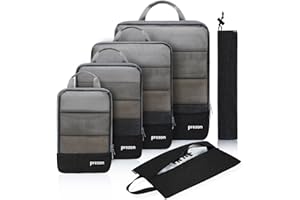 Prezon Kompresyjne kostki do pakowania, zestaw organizerów bagażowych, rozszerzane, w podróż, do przechowywania w domu, z torbą na buty i pranie