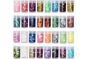 SITARCMIN 32 Farben Glitzerpulver Set, Glitzer Gesicht für Festival Dekoration, Bastel Glitzer Set für Masquerade, Nagelkunst, Karten, DIY