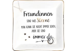 Darlena Freundinnen sind wie Sterne Dekoschale | Beste Freundin Geschenk, Geburtstagsgeschenk | Schmuckschale, Schmucktablett mit Spruch | BFF Geschenke für Freundin zum Geburtstag oder Weihnachten