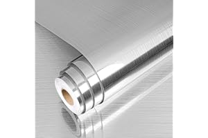 Yenhome Folie självhäftande möbler självhäftande film kök silver 60 x 300 cm självhäftande film för möbler silver metallfolie