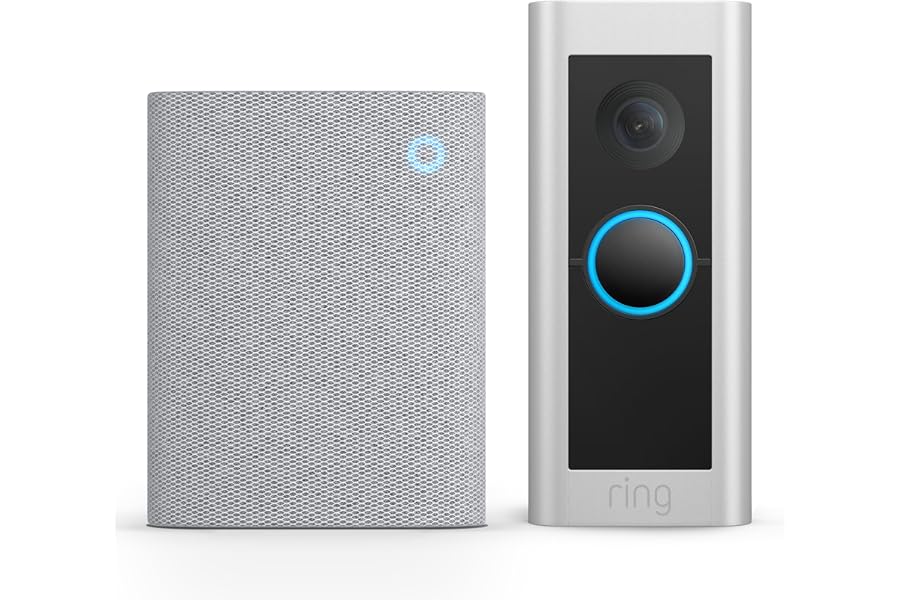 Ring Videotürklingel Pro Kabel (Wired Video Doorbell Pro) + Chime (3. Gen.) | Türklingel-Kamera, 1536p-HD-Video, Kopf-bi