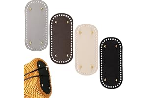 Novstuf Fondo Borsa Uncinetto, Set di 4 Basi Borsa Pelle PU Fondo Borsa Riutilizzabile Borse Mano Tracolla Accessori Fai-da-Te Base Borsa Uncinetto per Borse Rotonde Ovali (22 * 10cm)