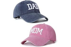 AEONDA Lot de 2 casquettes de baseball brodées réglables pour maman et papa, cadeau classique pour les parents, les couples, cadeau classique pour maman papa