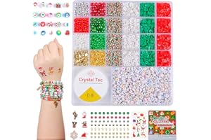 SJZWSD Weihnachten Perlen für Armbänder, Armbandherstellungs-Set, Freundschaftsarmband-Perlen-Set, Verschiedene Anhänger, Perlen Zum Auffädeln Geschenke zu Weihnachten, Geburtstage, Party