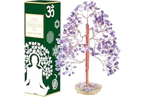 CROCON Albero della vita in cristallo di ametista pietra preziosa agata fetta di geode dei chakra albero dei soldi meditazione regali spirituali per la casa pietra e cristallo regalo di compleanno per donne