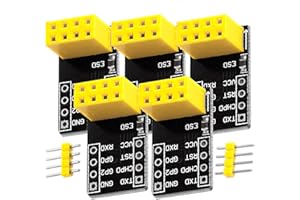 AZDelivery 5 x ESP8266-01 ESP-01S Breakout Breadboard Adapter WiFi Serial Transceiver Module ESP8266 compatible with Raspberry Pi Including E-Book!