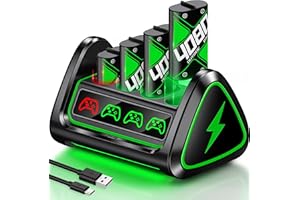 FANXIEAST Superior 4x4080 mWh Rechargeable Battery Pack for Xbox Series X/S Controller, Xbox Controller Battery Pack with Charging Dock for One/S/X/Elite,Rechargeable Batteries with Type-C & LED Light Control
