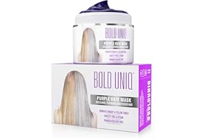 ‎BOLD UNIQ BOLD UNIQ Silber Haarmaske für silbernes und blondiertes Haar - Purple Hair Mask - intensive Haarpflege für trockenes, strapaziertes und geschädigtes Haar, 200 ml