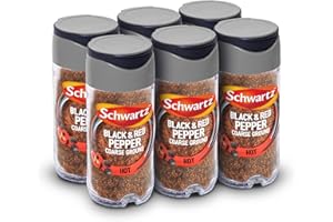 Schwartz Black & Red Pepper Course Ground 45 G | Jar | Pack of 6 | Deep & Warm Flavour | Adds a Spicy Kick | Versatile Ingredient