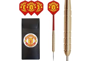 BULLY DARTS 21g Football Brass Darts - Man Utd Flights - Flights - Stems - Case