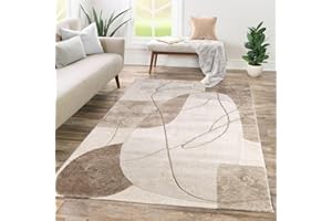 TT Home Tappeto Camera Da Letto Soggiorno Pelo Corto Disegno Geometrico 3D Astratto, Colore:Beige Sabbia, Dimensione:160x230 cm