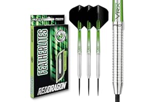 RED DRAGON Featherlite 10g, 12g, 17g, 18g or 19g Tungsten Darts Set with Flights and Stems