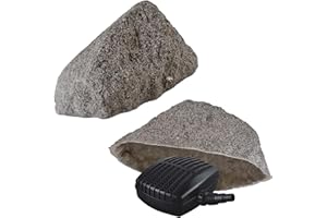 GARTENDEK Faux Rocher Jardin Imitation - Fausse Pierre Artificielle, Roche Decorative pour La Décoration De Paysage - pour Cacher Les Objets d'Aménagement, Surface de recouvrement Ø 41cm S-02 Gris
