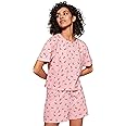 Amazon Brand - Symbol Women Cotton Regular Fit T-Shirt and Shorts Night Suit (Night Wear | Co-ord Set | Lounge Wear Set)