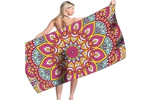 Komicea Ręcznik plażowy z mikrofibry, ręcznik kąpielowy z motywem, dwustronny, bezpiaskowy i szybkoschnący, przenośny, w podróży, na plażę, do SPA, sauny, na zewnątrz (160 x 80 cm)