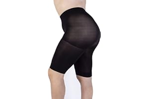 LEELA LAB Gaine Amincissante Femme Grande Taille, Short Anti Frottement pour Femmes Curvy, 90 Deniers, Push-up, Confortable et Résistants - Qualité Made in Italy
