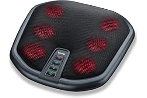 Beurer FM 70 Appareil de massage Shiatsu pour les pieds et le dos, massage bienfaisant avec fonction chaleur activable pour soulager les tensions, matériau agréable, avec arrêt automatique