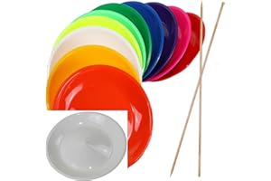 SchwabMarken 1 Assiette Chinoise Blanc avec Baguette en Bois - Assiette Chinoise avec Baguette en Bois ou Baguette en Plastique, différentes Couleurs et différentes quantités