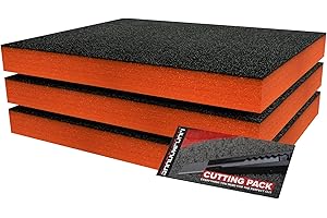 Shadow Foam Starter Kit 3pcs | Tool Box Foam Inserts - Foam Sheet 40x32cm Tool Box Organisation DIY & Tool Storage Systems (Orange, 50mm)