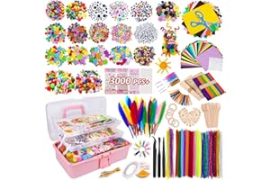 YUTUY Lavoretti Creativi per Bambini,3000+ Pezzi DIY Art Craft Set,Giochi Creativi Kids Mestiere Fai da Te Decorazioni Giocattoli,Giochi Creativi Bambina 3+Anni
