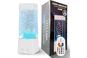 Ganrami Snow Mountain Lavalampe, mehrfarbiges Nachtlicht mit Fernbedienung, Schneeberg-Dekor, Party-Dekorationen, coole Geschenke für Geburtstag, Weihnachten, Jungen, Mädchen
