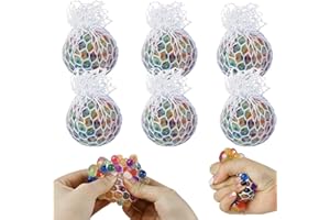 YUNYIGE Balle Anti-Stress Mesh,6 Pièces Boule Antistress Filet,Boule Anti Stress Adulte,Balles Anti Stress,Balles Sensorielle Anti Stress