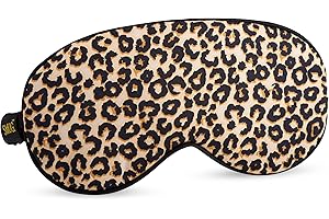 SMUG Satin Sleep Mask - Sleep Aid for Women & Men for Sleeping & Travel Essential - Silky Soft to Nourish Skin & Reduce Dark Circles - Eye Cover to Block Out Light - Leopard Print