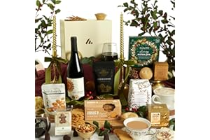 Christmas Cracker Gourmet Food & Red Wine Hamper – Christmas Hamper for Couples, Friends & Family with Luxury Mince Pies, Panettone & Artisan Chocolate Truffles – Clearwater Hampers & Gourmet Gifts