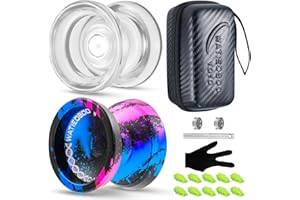 WATIEOBOO JoJo dual purpose yo yo professional non-responsive JoJo and responsive JoJo, 6061 aluminium alloy yoyo and plastic crystal yoyo, yo-yo accessories package, JoJo responsive, yoyo bearings