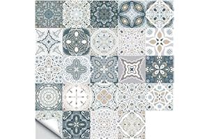 Autocollants auto - adhésifs pour carreaux muraux 72 pièces autocollants imperméables marocains DIY cuisine salle de bains décoration (72 pcs, 15×15cm)