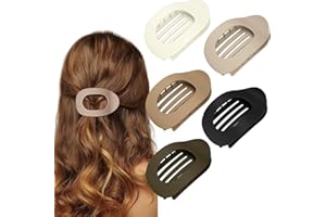 JINJIASC Pack of 5 Flat Hair Clips for Women, Hair Clip for Thick Hair, Matte Flat Claw Clip, Strong Hold, No Non-Slip Hair Barrettes, Women's Gift (Pack of 5)