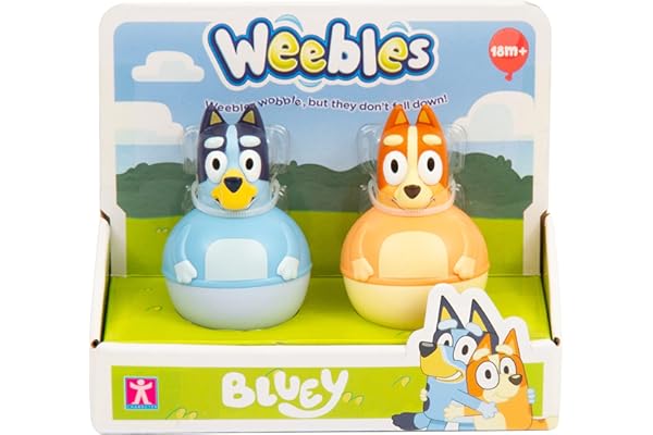 WEEBLES, 2 Personnages Bluey, Culbuto, Jouet d'éveil, Jouet pour Enfants dès 1 Ans, GIOCH PREZIOSI, WEU00